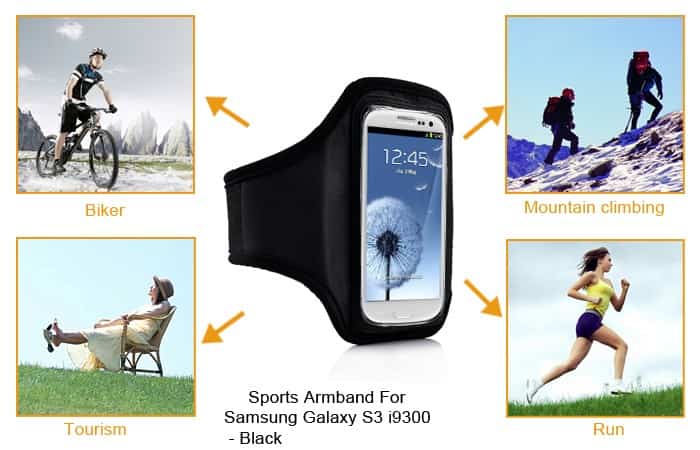 Samsung Galaxy S3 - Sports Armbånd - Sort
