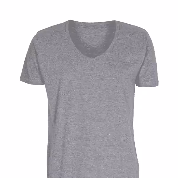 Basic T-shirt Deep Cut Lysegrå